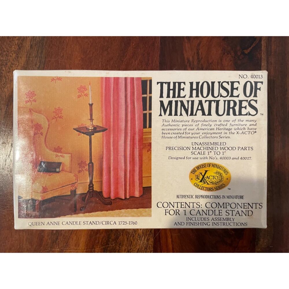 Queen Anne Candle Stand Doll House Furniture The House of Miniatures 1977 Sealed